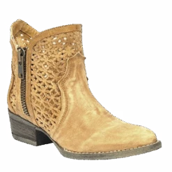 Circle G By Corral Ladies Tan Cutout Shortie Boot Q0002