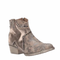 Circle G By Corral Ladies Bone Star Inlay & Studs Ankle Boots Q5071