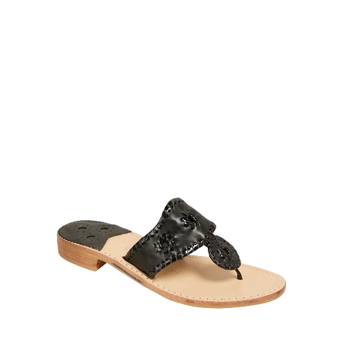 Jack Roger Ladies Slip On Black With Patent Sandals 1219SN0001004-BLKP 1 Jack Roger Ladies Slip On Black With Patent Sandals 1219SN0001004-BLKP