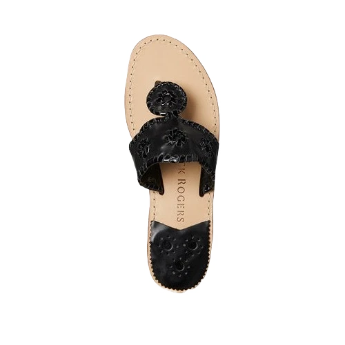 Jack Roger Ladies Slip On Black With Patent Sandals 1219SN0001004-BLKP 2 Jack Roger Ladies Slip On Black With Patent Sandals 1219SN0001004-BLKP - Image 2