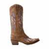 Lane Ladies Old Glory Burnt Caramel Snip Toe Boots LB0414D