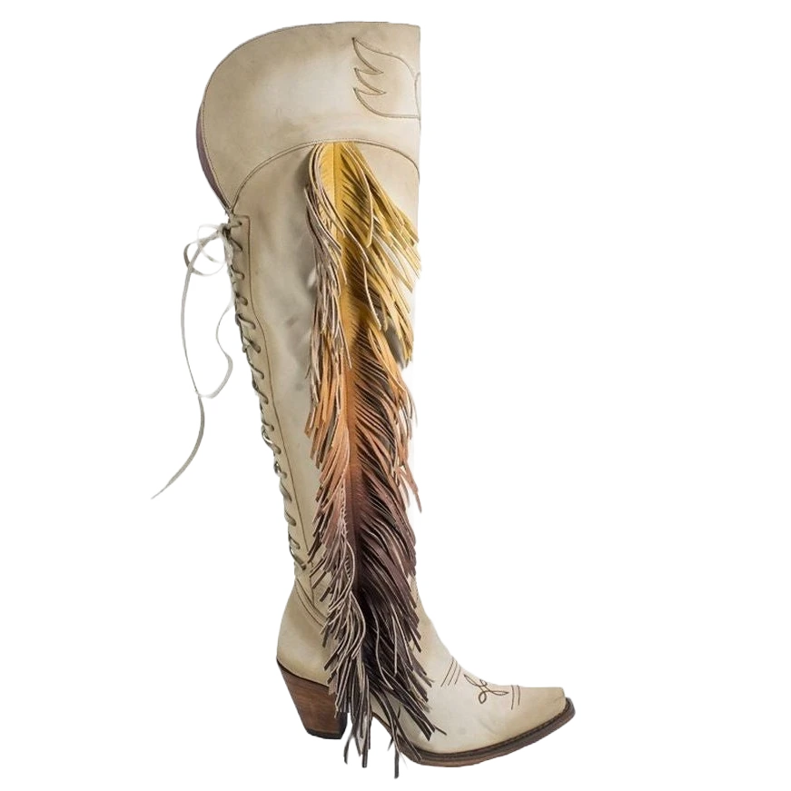 Junk Gypsy Ladies Spirit Animal Bone Suede Ombre Fringe Boot JG0022C 2 Junk Gypsy Ladies Spirit Animal Bone Suede Ombre Fringe Boot JG0022C - Image 2