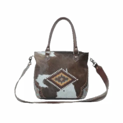 Myra Bag Ladies Western Domerang Canvas & Hairon Bag S-5275