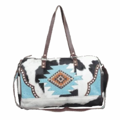 Myra Bag Ladies D'aventure Cowhide Turquoise Traveler Bag S-4775