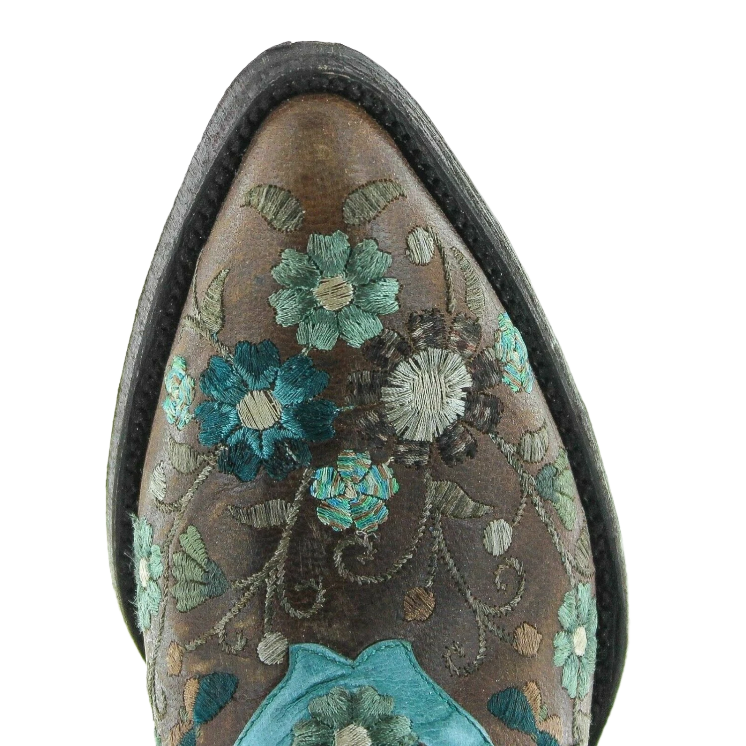 Old Gringo Ladies Cate Brown & Turquoise Floral Shortie Boots BL3186-1 2 Old Gringo Ladies Cate Brown & Turquoise Floral Shortie Boots BL3186-1 - Image 2
