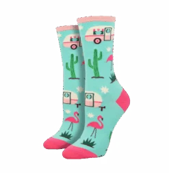 Sock Smith Ladies "Retro Camper" Mint Crew Socks WNC2949-MNT