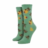 Sock Smith Ladies "Busy Bee" Seafoam Green Crew Socks WNC428-SFM