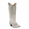 Corral Boots Corral Ladies Angela White Glitter Wing & Cross Studded Boots A3571