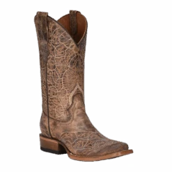 Circle G By Corral Ladies Embroidered Square Toe Brown Western Boots L2025