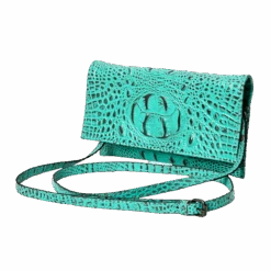American Darling® Ladies Turquoise Alligator Print Clutch ADBG973A