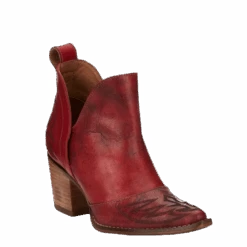 Nocona Ladies Micki Snip Toe Red Leather Booties ME1922