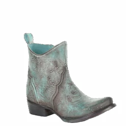 Corral Boots Corral Ladies Turquoise Cutout & Hand Painted Ankle Boots C3493