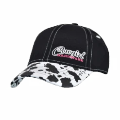 Cowgirl Hardware Ladies Cow Print & Black Logo Cap 801608-010