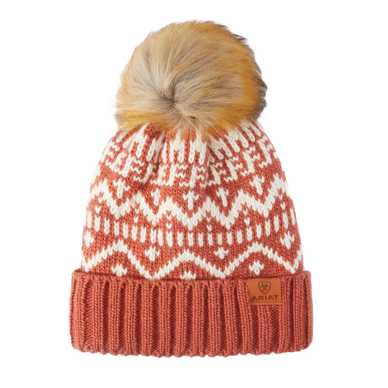 Ariat® Ladies Marsala And Sea Salt Azulejo Beanie 10037924 1 Ariat® Ladies Marsala And Sea Salt Azulejo Beanie 10037924