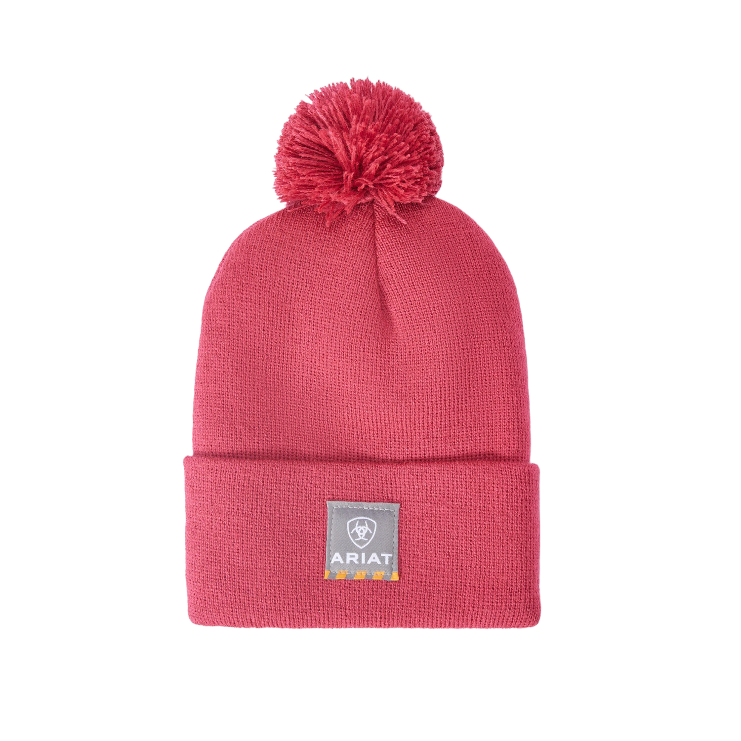Ariat® Ladies Rebar Pom Hot Pink Beanie 10041432 1 Ariat® Ladies Rebar Pom Hot Pink Beanie 10041432
