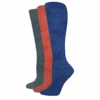 Wrangler® Ladies 3-Pair Spur Strap Pattern Grey/Coral/Denim Knee High Socks 00712-7001-MED