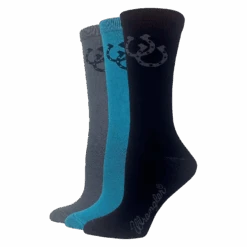 Wrangler® Ladies 3-Pair Rayon Horse Shoe Crew Socks 09427-7000-MED