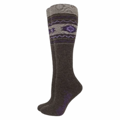 Wrangler® Ladies Aztec Pattern Cocoa Seamless Toe Socks 72867-8124-MED