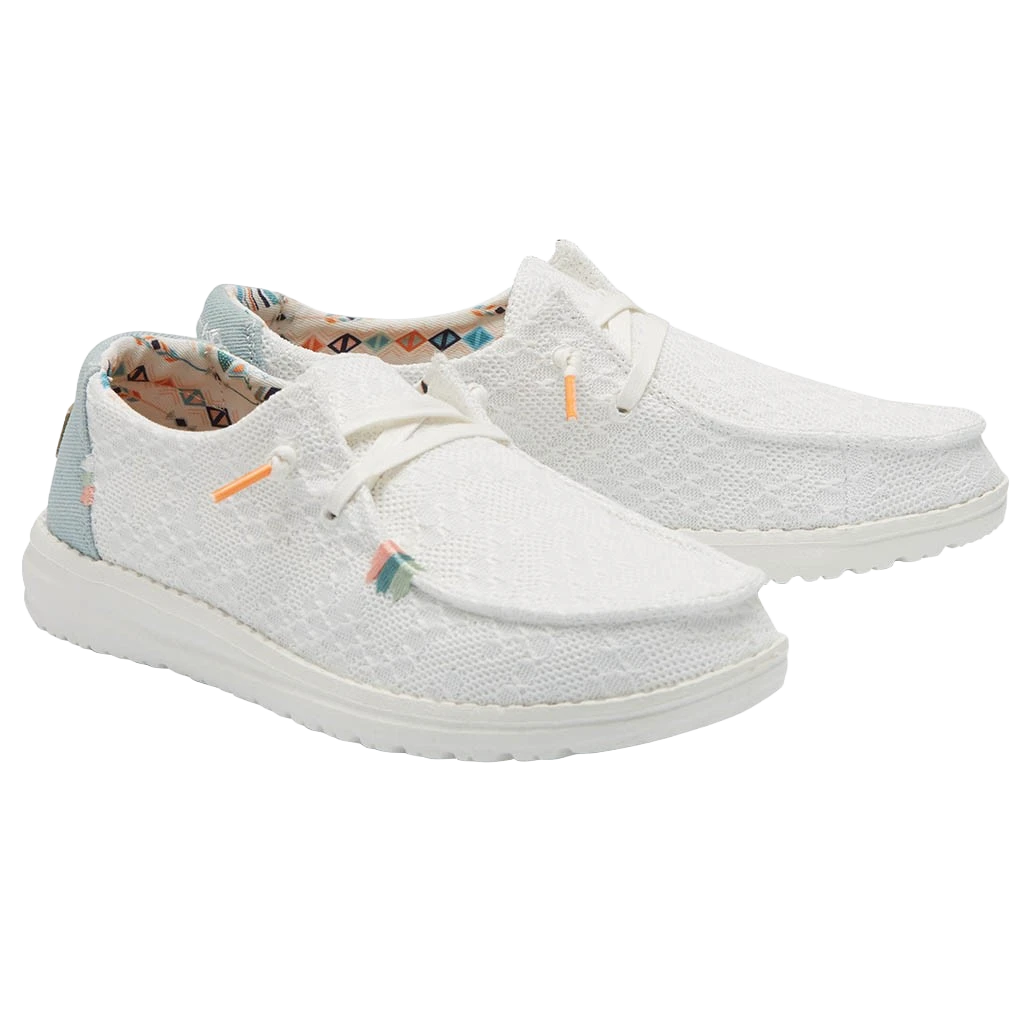 Hey Dude Ladies Wendy Boho White Crochet Shoes 121410164 1 Hey Dude Ladies Wendy Boho White Crochet Shoes 121410164