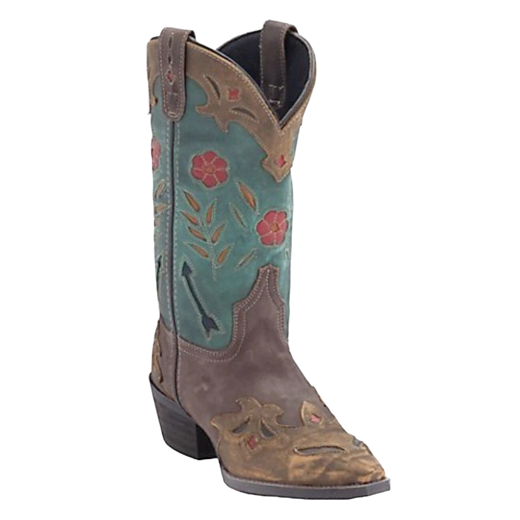 Laredo Ladies Miss Kate Brown And Teal Boots 52138 1 Laredo Ladies Miss Kate Brown And Teal Boots 52138