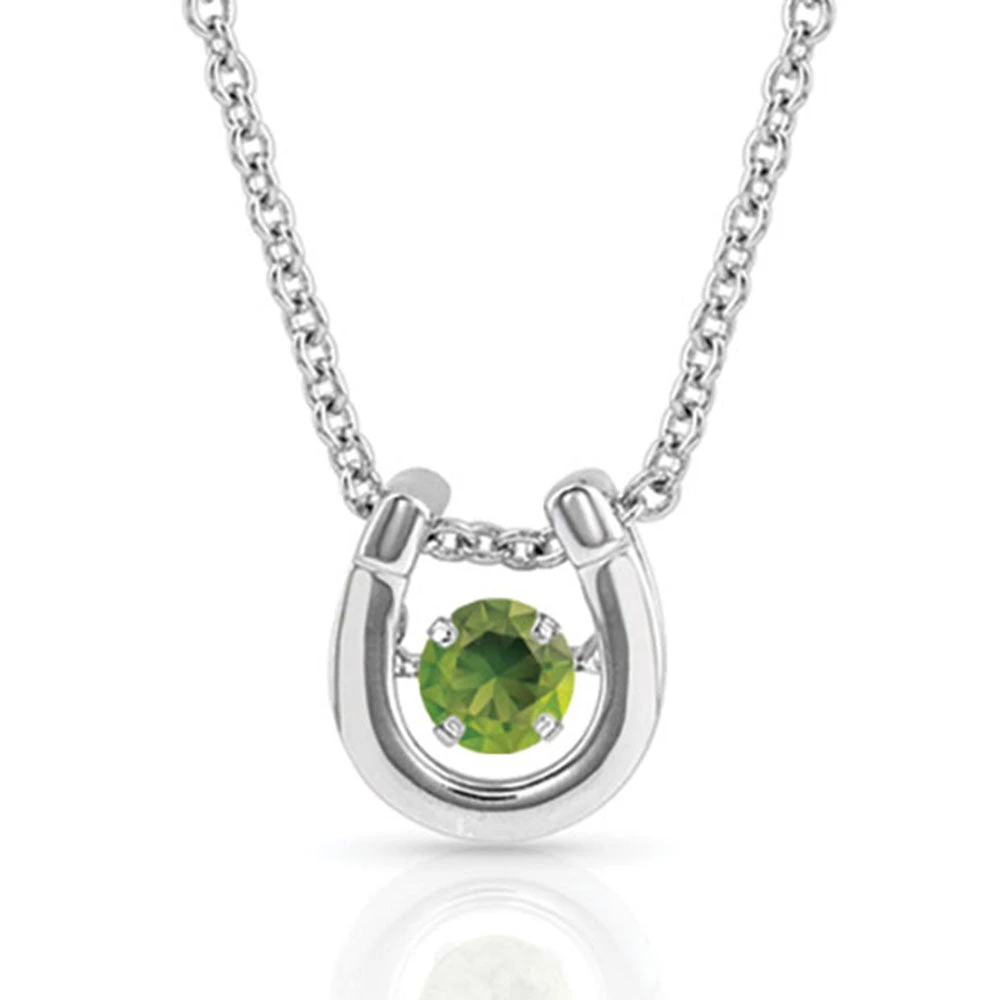 Montana Silversmiths Ladies Birthstone Horseshoe Necklace NC4742-AUG 1 Montana Silversmiths Ladies Birthstone Horseshoe Necklace NC4742-AUG