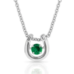 Montana Silversmiths Ladies Birthstone Horseshoe Necklace NC4742-MAY