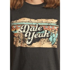Rock & Roll Cowboy® Unisex Dale Yeah Black Graphic T-Shirt RRUT21R0J1 -Western Belle Deals RRUT21R0J1 2