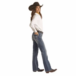 Rock & Roll Denim® Ladies Ivory Embroidery Riding Jeans RRWD4RRZPP -Western Belle Deals RRWD4RRZPP 2
