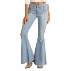 Rock & Roll Denim® Ladies Multi Dart Bargain Button Bell RRWD7PRZU8