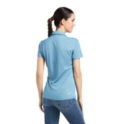 Ariat Ladies Talent Short Sleeve Saxony Blue Polo Shirt 10039323 -Western Belle Deals S22 WMS ENGL 10039323 back