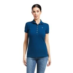 Ariat® Ladies Prix 2.0 Short Sleeve Blue Opal Polo Shirt 10039471