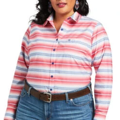 Ariat Ladies Team Kirby Sunrise Serape Print Long Sleeve Shirt10039456 -Western Belle Deals S22 WMS WEST 10039456 detail01 plus