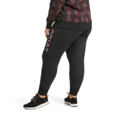 Ariat® Ladies R.E.A.L™ Logo Heather Charcoal Jogger Sweat Pants 10039790 -Western Belle Deals S22 WMS WEST 10039790 back plus