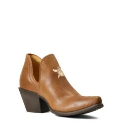 Ariat® Ladies Texan Encore Rose Brown Snip Toe Booties 10040351 -Western Belle Deals S22 WMS WEST 10040351 medial