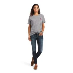 Ariat® Ladies Singing The Blues Charcoal Grey T-Shirt 10040511 -Western Belle Deals S22 WMS WEST 10040511 full