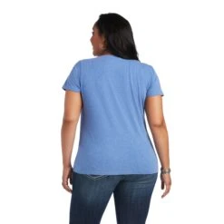 Ariat Women's REAL Tropics Steerhead Blue T-Shirt 10040533 13 Ariat Women's REAL Tropics Steerhead Blue T-Shirt 10040533 -Western Belle Deals S22 WMS WEST 10040533 back plus