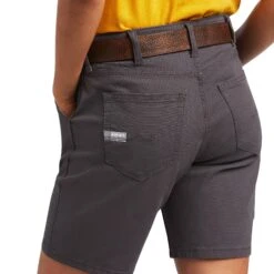 Ariat® Rebar Ladies DuraStretch™ Made Tough Grey Work Shorts 10039151 -Western Belle Deals S22 WMS WORK 10039151 detail02