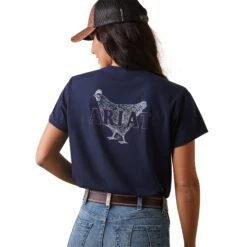 Ariat® Ladies R.E.A.L Mama Hen Navy Eclipse T-Shirt 10043758 -Western Belle Deals S23 WMS WEST 10043758 back