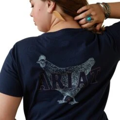Ariat® Ladies R.E.A.L Mama Hen Navy Eclipse T-Shirt 10043758 -Western Belle Deals S23 WMS WEST 10043758 detail03 plus