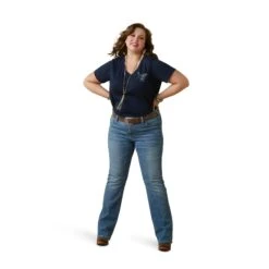 Ariat® Ladies R.E.A.L Mama Hen Navy Eclipse T-Shirt 10043758 -Western Belle Deals S23 WMS WEST 10043758 detail04 plus