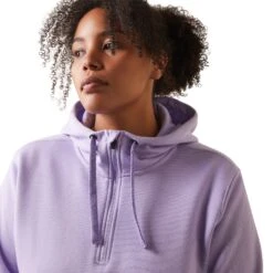 Ariat® Ladies Rebar Skill Set Lavender Heather 1/2 Zip Hoodie 10043547 -Western Belle Deals S23 WMS WORK 10043547 detail01 plus