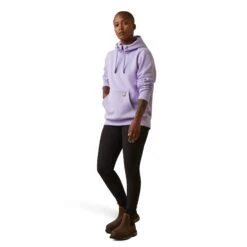Ariat® Ladies Rebar Skill Set Lavender Heather 1/2 Zip Hoodie 10043547 -Western Belle Deals S23 WMS WORK 10043547 full