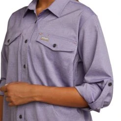Ariat® Ladies Rebar Made Tough VentTEK DuraStretch™ Purple Shirt 10043563 -Western Belle Deals S23 WMS WORK 10043563 detail03