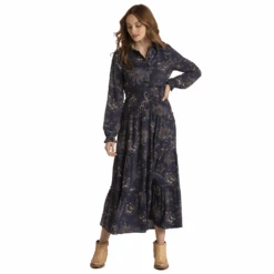 Panhandle® Ladies Paisley Print Navy Maxi Dress WLWRD2R01K-42