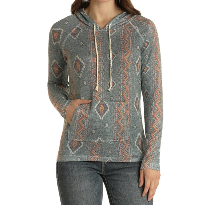 Panhandle White Label® Ladies Aztec Print Jade Pullover Hoodie WLWT94R01N-34 1 Panhandle White Label® Ladies Aztec Print Jade Pullover Hoodie WLWT94R01N-34