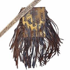 American Darling Cowhide Acid Wash With Fringe Crossbody ADBG522BRAC2
