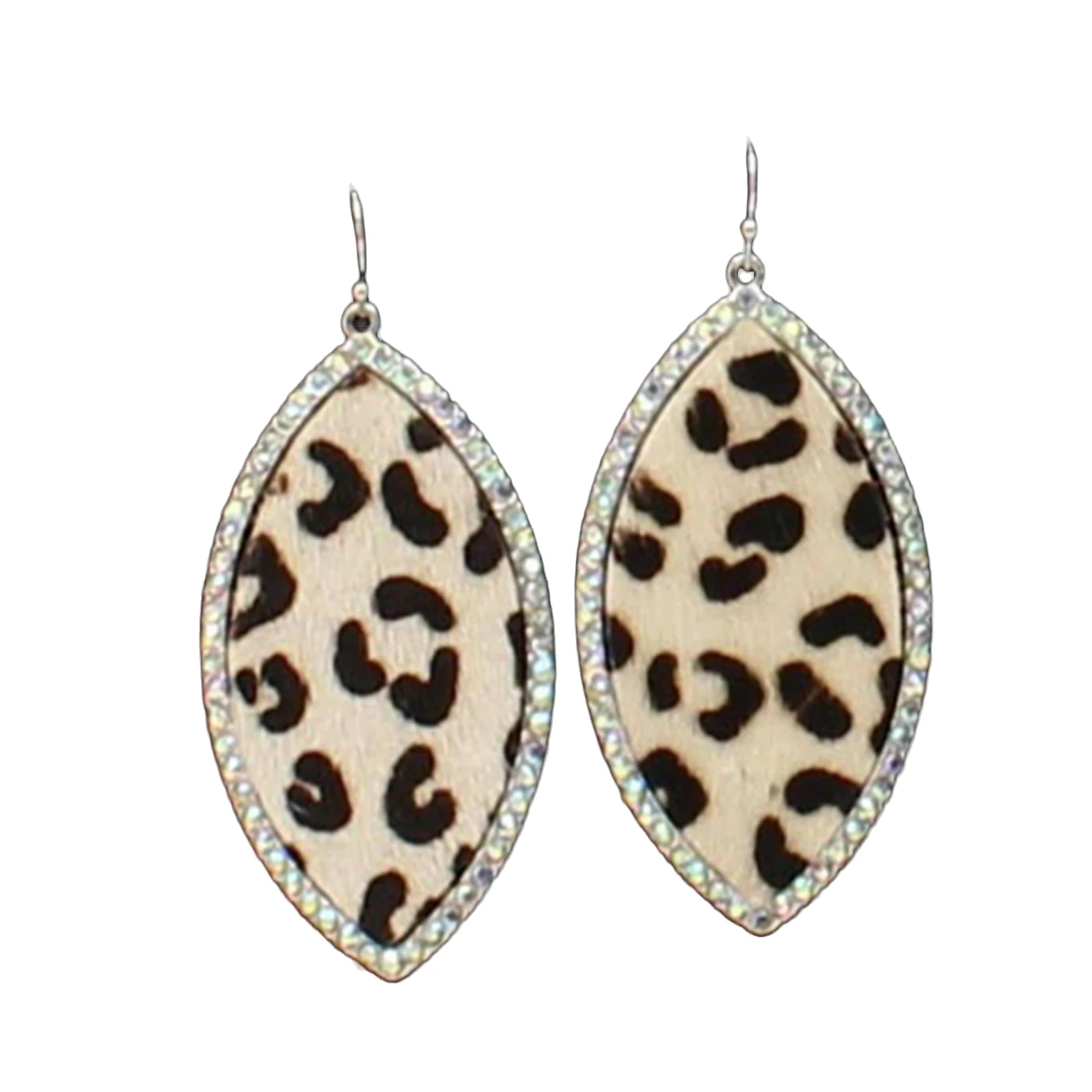 Silver Strike® Ladies Crystal Cheetah Tear Drop Earrings D460013105 1 Silver Strike® Ladies Crystal Cheetah Tear Drop Earrings D460013105