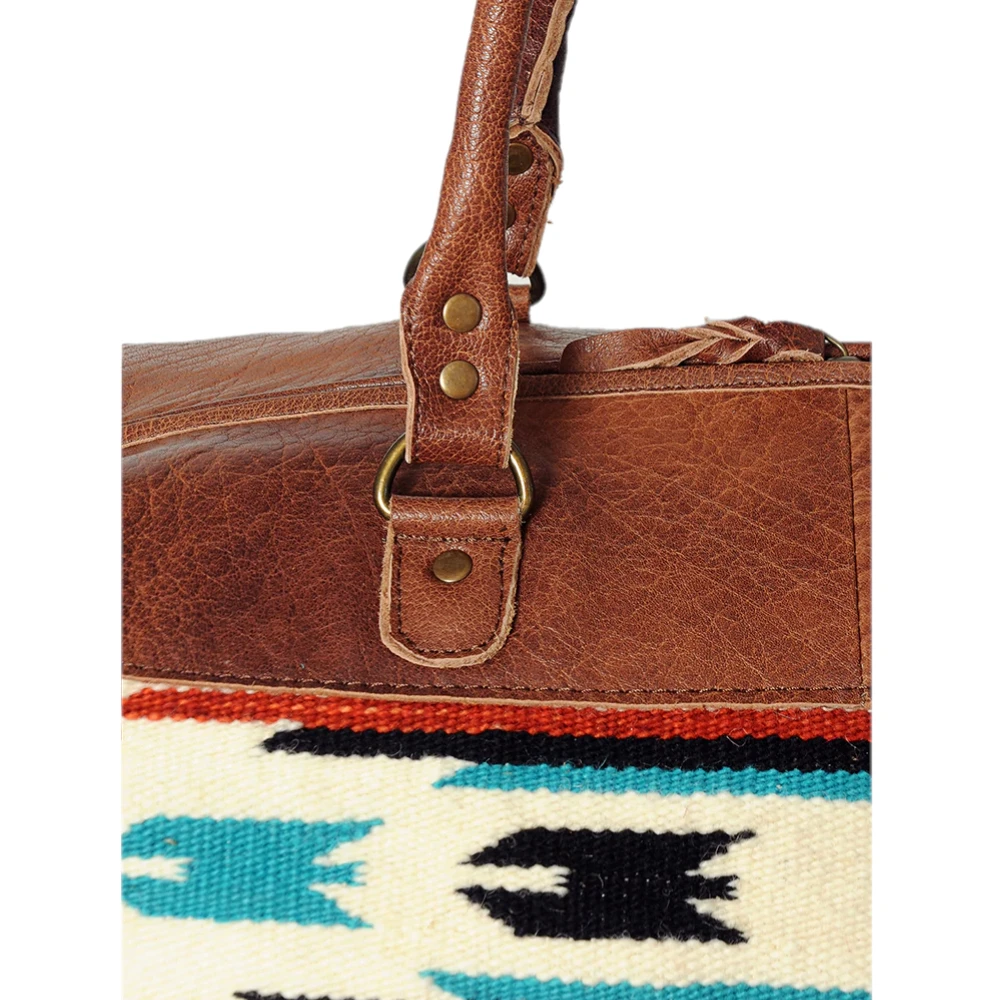 American Darling Muti-Color Aztec & Serape Brown Duffle Bag ADBG460I 4 American Darling Muti-Color Aztec & Serape Brown Duffle Bag ADBG460I - Image 4