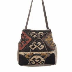 Olay Aztec Rug Woven & Cowhide Canvas Shoulder Bag LB269 -Western Belle Deals lb2692