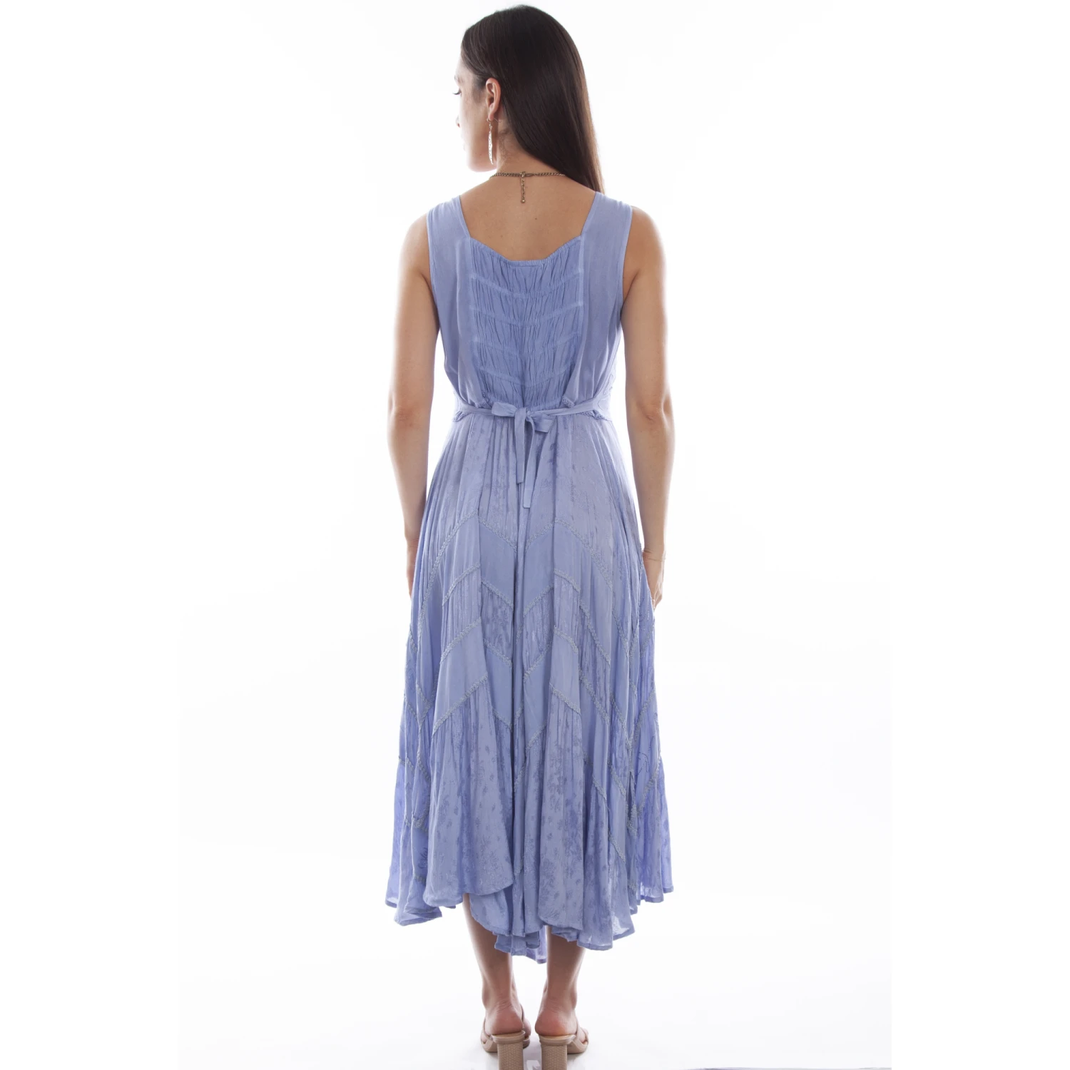Scully® Ladies Lace-Up Front Light Sky Blue Sleeveless Dress HC118-LSB 2 Scully® Ladies Lace-Up Front Light Sky Blue Sleeveless Dress HC118-LSB - Image 2